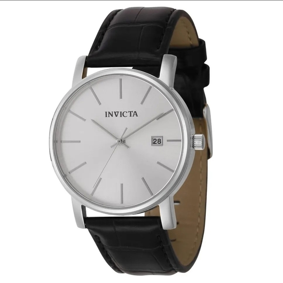 Invicta Classic Silver Dial Black Strap 37mm Vintage Women Watch - Picture 2 of 3